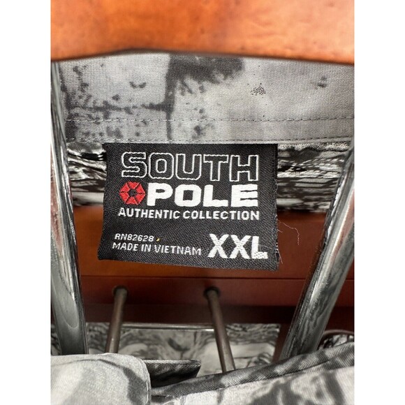 Vintage Southpole Men's XXL Button Shirt Short Sleeve button up polyester - Picture 4 of 8